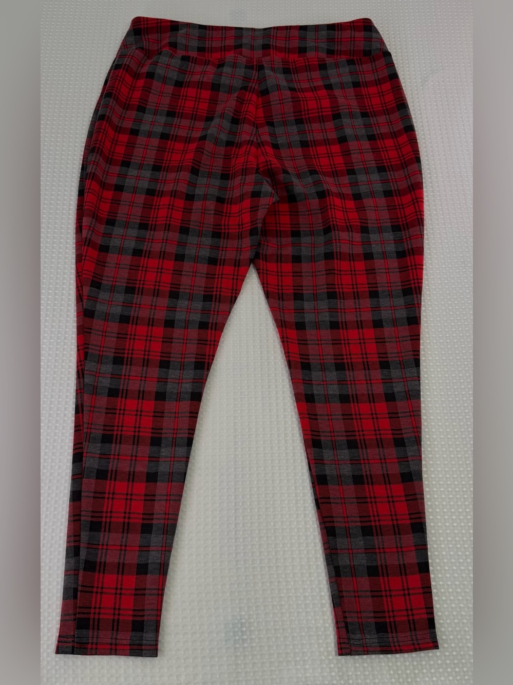 ModCloth Plaid Pants Red Black Holiday Tartan Stretch Ankle Christmas Size 1X - Picture 2 of 12